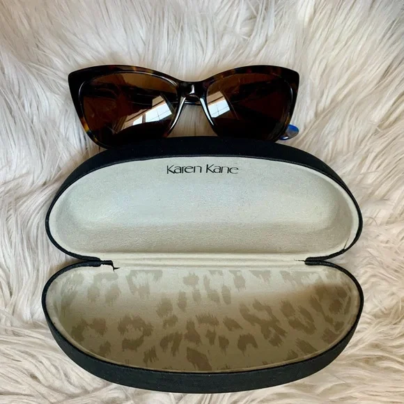 Karen Kane Blue Tortoiseshell Cat-Eye Sunglasses - Picture 9 of 17